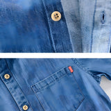 Denim Shirt with Short Sleeves