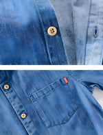 Denim Shirt with Short Sleeves