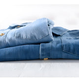 Denim Shirt with Short Sleeves