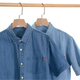Denim Shirt with Short Sleeves