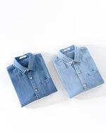 Denim Shirt with Short Sleeves