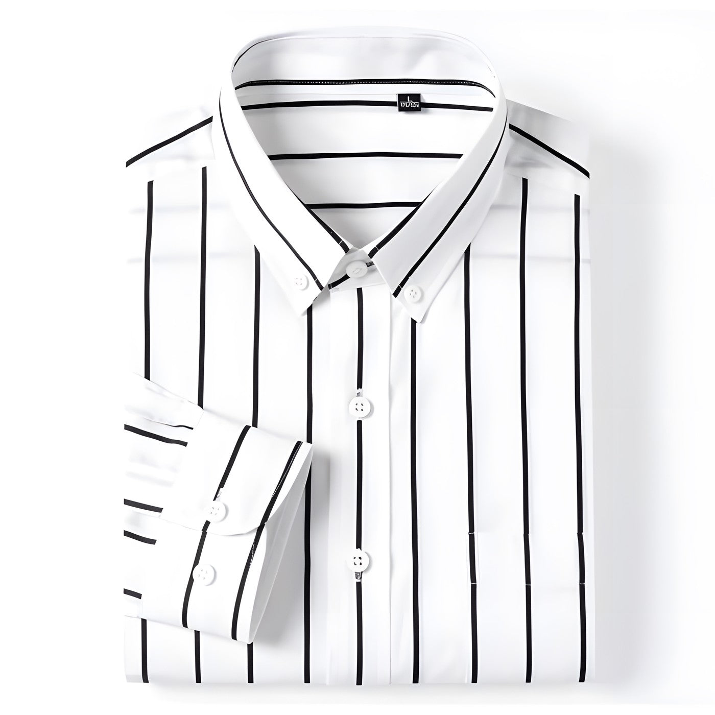 Elegant Patterned Cotton Shirt Black/White