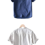 Short Sleeve Cotton and Linen Shirt