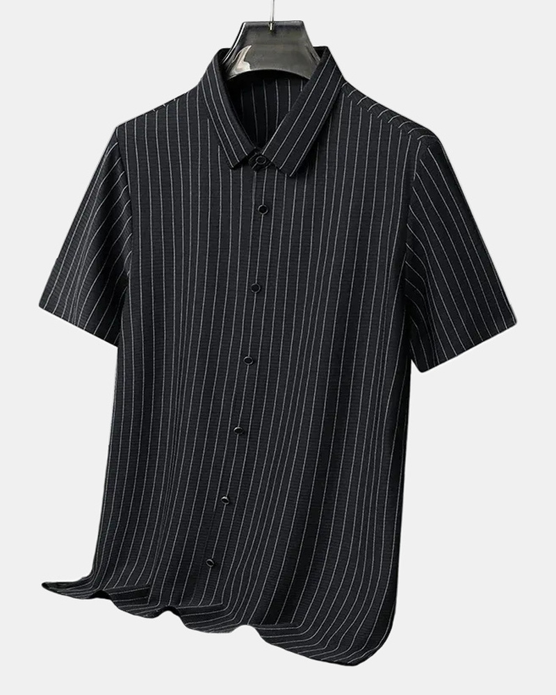 Men's Polo Shirt, Striped in Black