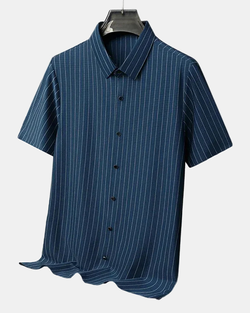 Men's Polo Shirt, Striped in Blue