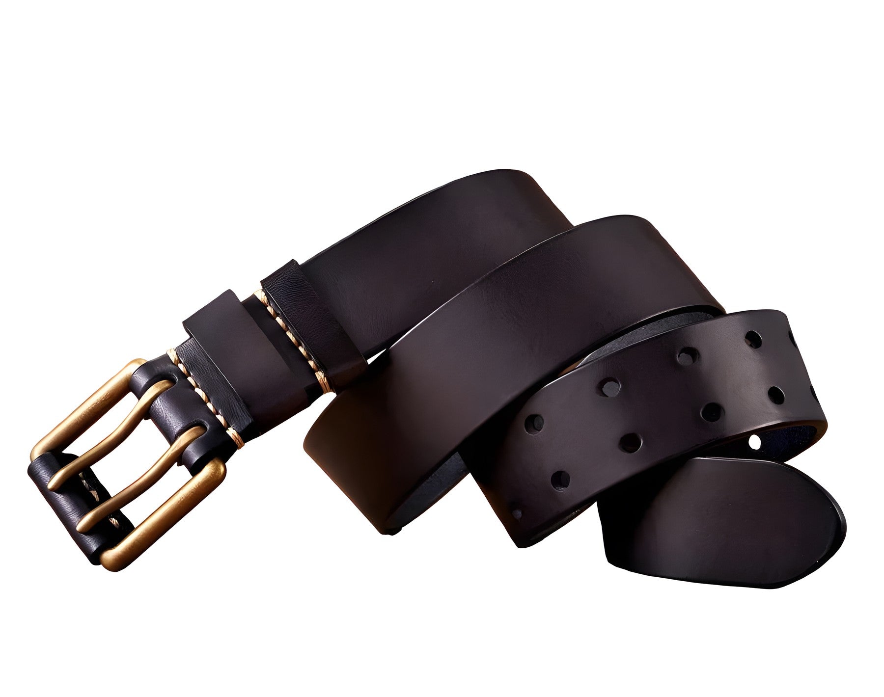 Lancaster Belt – Vintage-Style Double Buckle Black