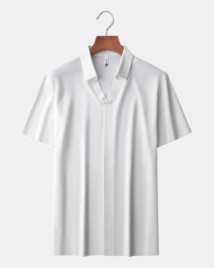 Men's Polo Shirt, White and Brown
