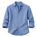 Meadowfall Men's Linen Shirt, Relaxed Fit, Button-Down