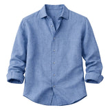 Meadowfall Men's Linen Shirt, Relaxed Fit, Button-Down