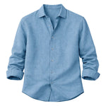 Meadowfall Men's Linen Shirt, Relaxed Fit, Button-Down