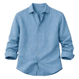 Meadowfall Men's Linen Shirt, Relaxed Fit, Button-Down