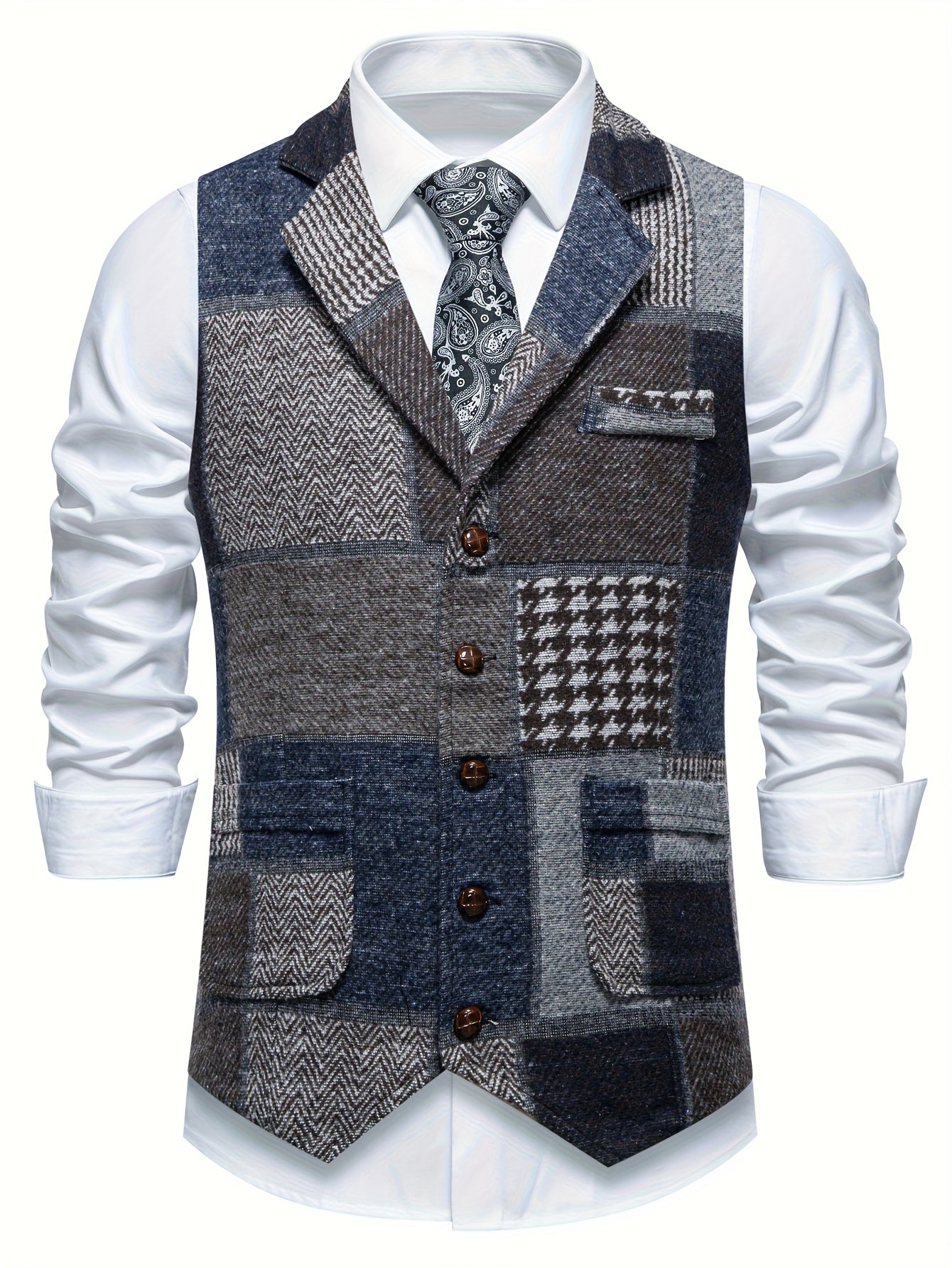 Elegant Patchwork Waistcoat