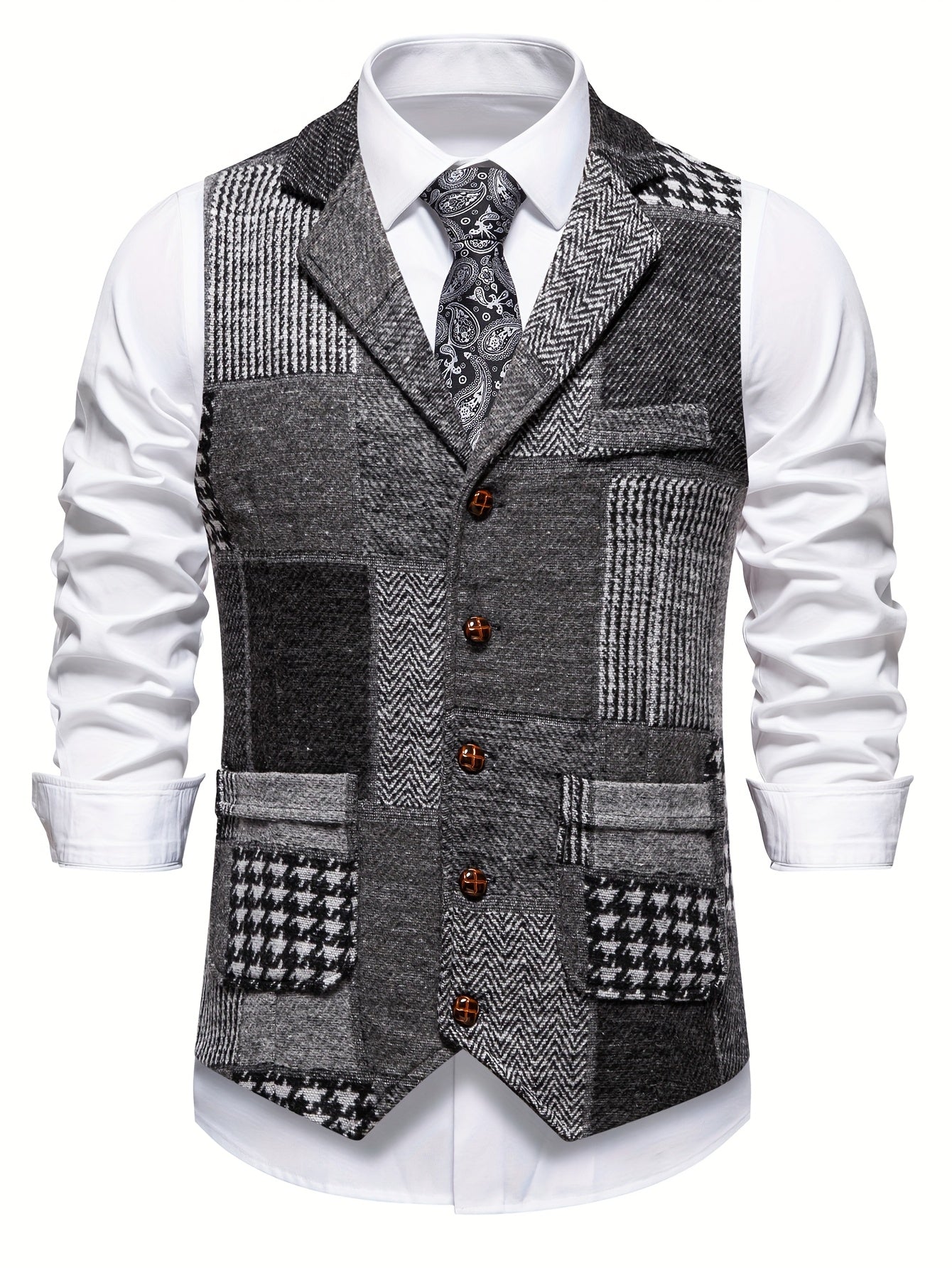 Elegant Patchwork Waistcoat
