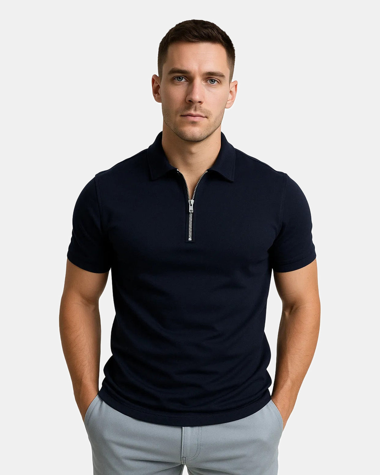 Gregorio Men's Polo Shirt, Quarter Zip
