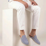 Yacht Men's Suede Mules, Baby Blue