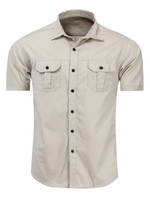 Men's Cotton Short-Sleeve Shirt, Casual Outdoor with Pocket