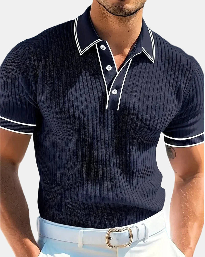 Jasper Men's Polo Shirt, Tailored Structure Mediterranean in Navy