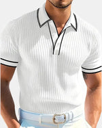 Monaco Ribbed V-Neck Polo