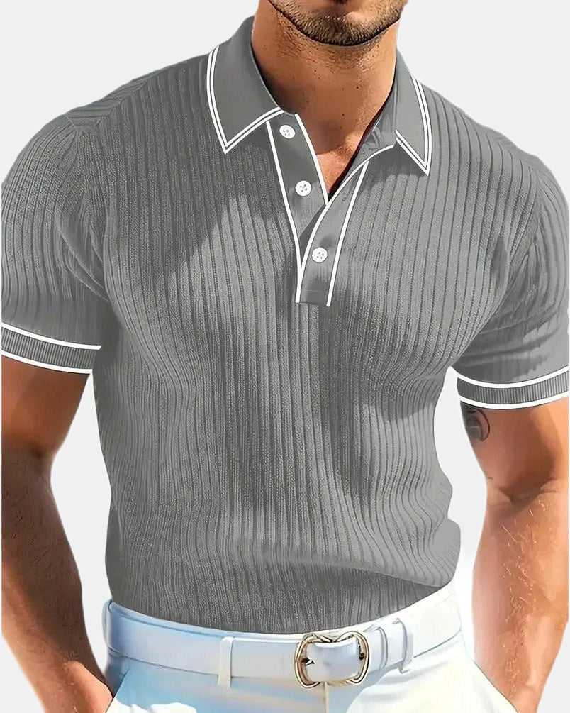 Jasper Men's Polo Shirt, Tailored Structure Mediterranean in Gray