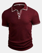 Monaco Ribbed V-Neck Polo