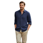 Kensington Men's Shirt in Lightweight Linen, Relaxed Fit