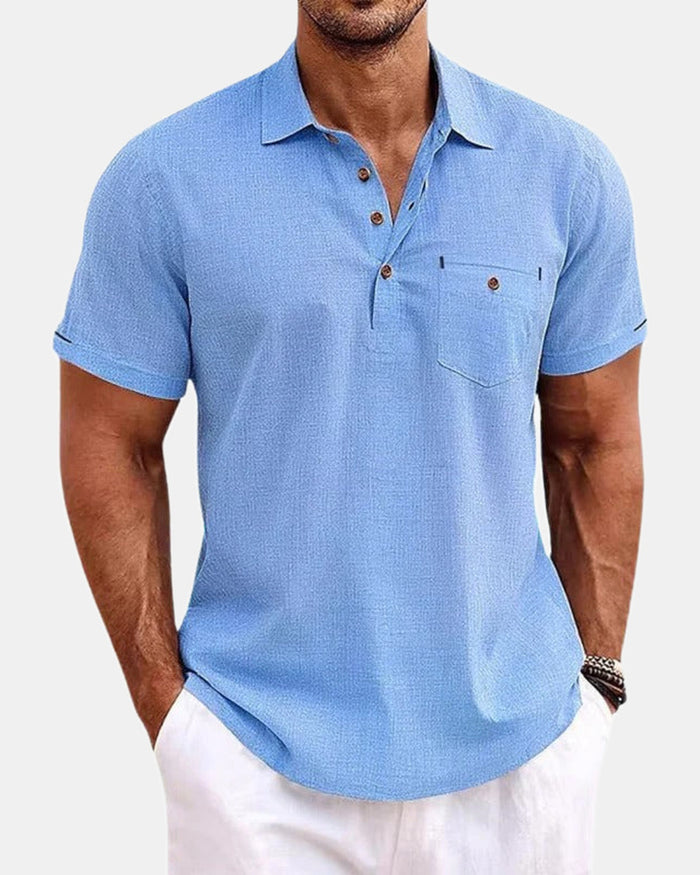Men's Linen Polo Shirt
