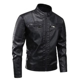 Leather jacket with multiple pockets