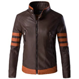 Elegant Striped Leather Jacket