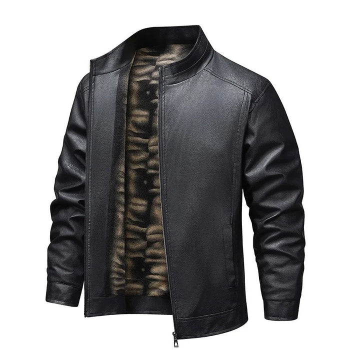 Vintage Leather-Lined Fleece Jacket