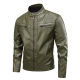 Leather jacket with multiple pockets