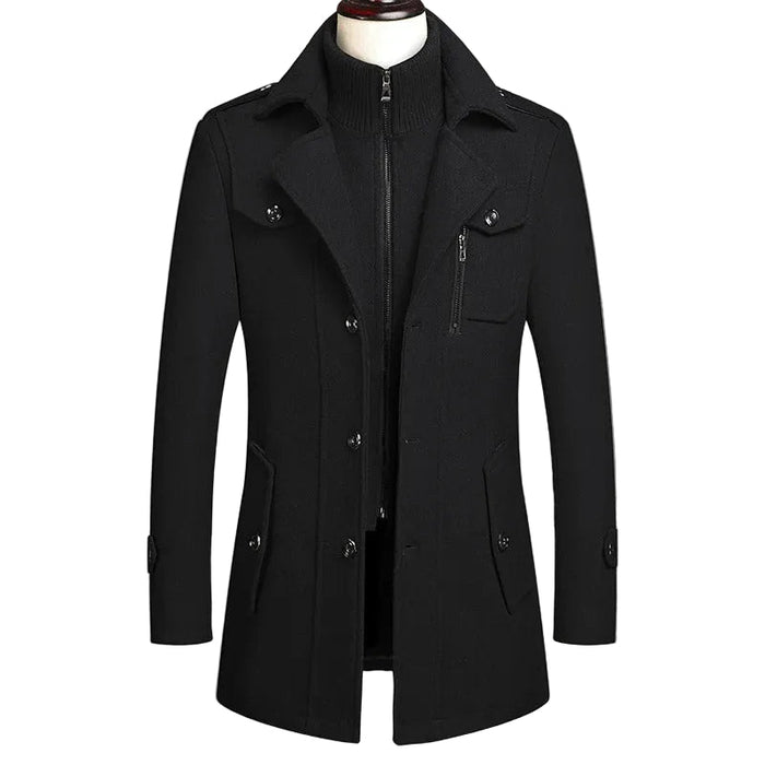 Double Collar Wool Coat