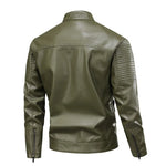 Leather jacket with multiple pockets