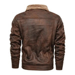 Elegant Warm Leather Fleece Jacket