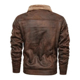 Elegant Warm Leather Fleece Jacket