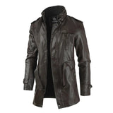 Elegant Long Leather Motorcycle Jacket