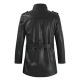 Elegant Long Leather Motorcycle Jacket