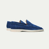 Classic Men's Suede Loafers, Berry Blue