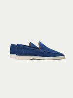 Classic Men's Suede Loafers, Berry Blue