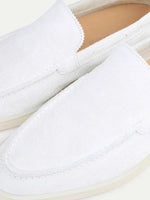 Classic Men's Pearl Suede Loafers, White