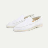 Classic Men's Pearl Suede Loafers, White