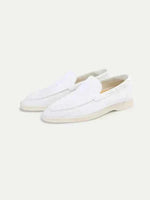 Classic Men's Pearl Suede Loafers, White