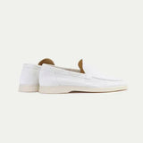 Classic Men's Pearl Suede Loafers, White