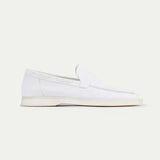 Classic Men's Pearl Suede Loafers, White