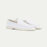 Classic Men's Pearl Suede Loafers, White