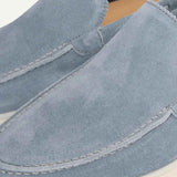 Classic Men's Suede Loafers, Baby Blue