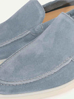 Classic Men's Suede Loafers, Baby Blue