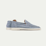 Classic Men's Suede Loafers, Baby Blue