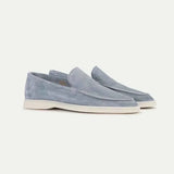 Classic Men's Suede Loafers, Baby Blue