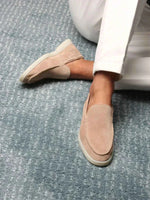 Classic Men's Suede Loafers, Beige