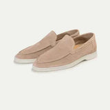 Classic Men's Suede Loafers, Beige